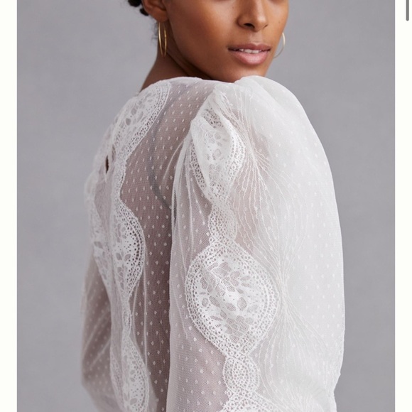 Anthropologie Forever That Girl Sheer Lace Blouse new with tags - Picture 3 of 7